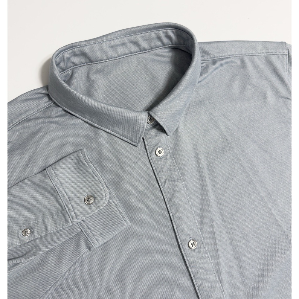 Vuori Men's Knit Oxford Button Up Long Sleeve Shirt Size XL Stretch Performance